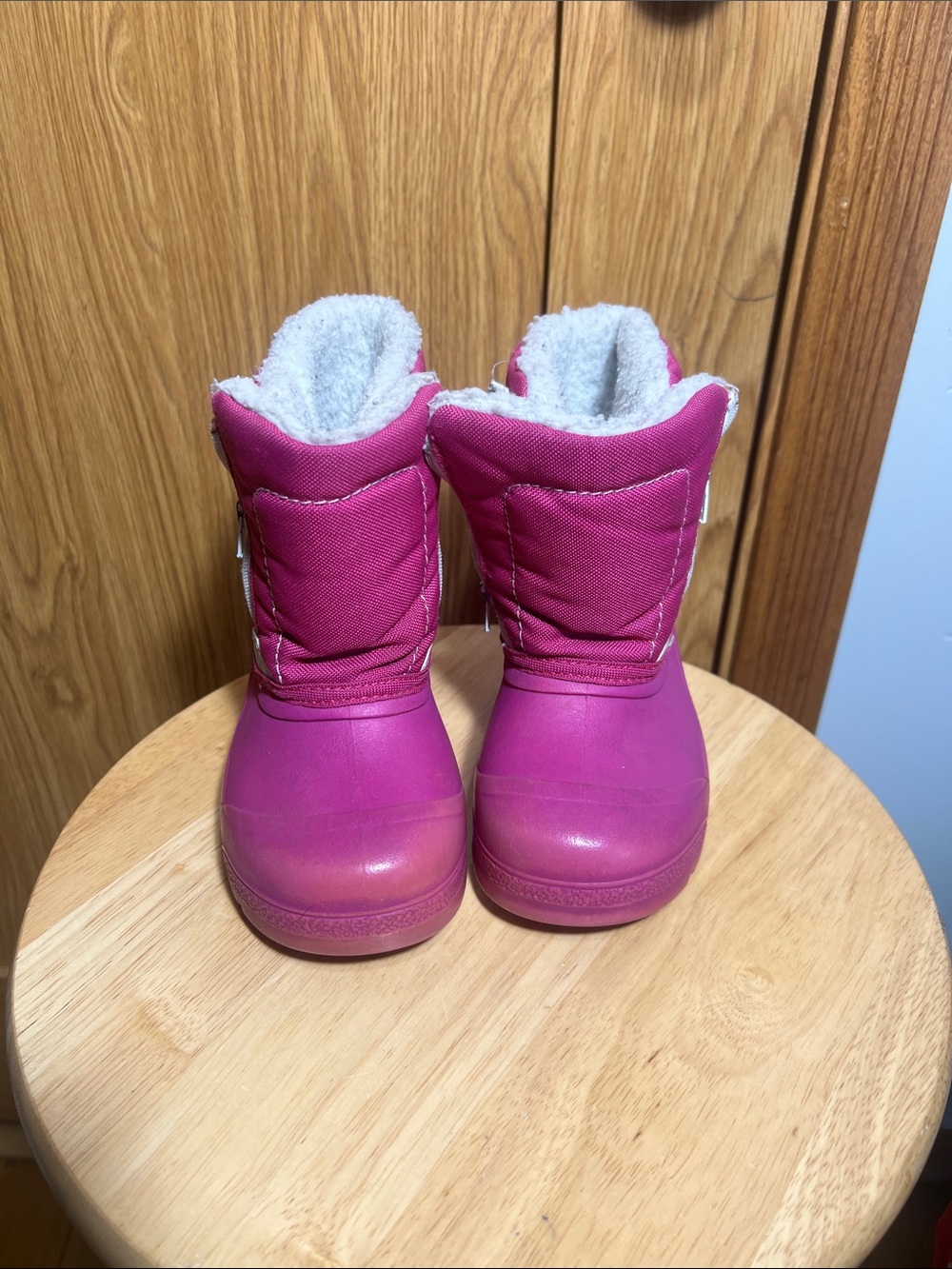 Tundra Pink Girls Waterproof Winter Boots with Faux-Fur Lining
